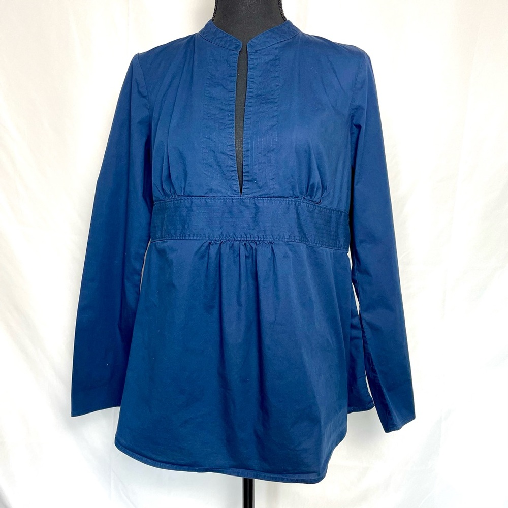 Old Navy Maternity Navy Blue Long Sleeve Tunic Top Size M Cotton Blend